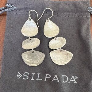 Silpada Sterling Silver Three-Tier Disc Rendezvous Earrings W2842
